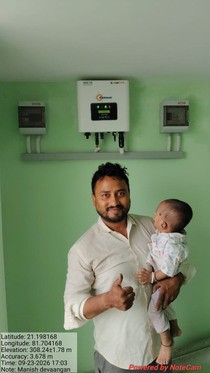 Shree Krishna Associate Rooftop Solar Plant Installation in Raipur Chhattisgarh - Field Photo 7