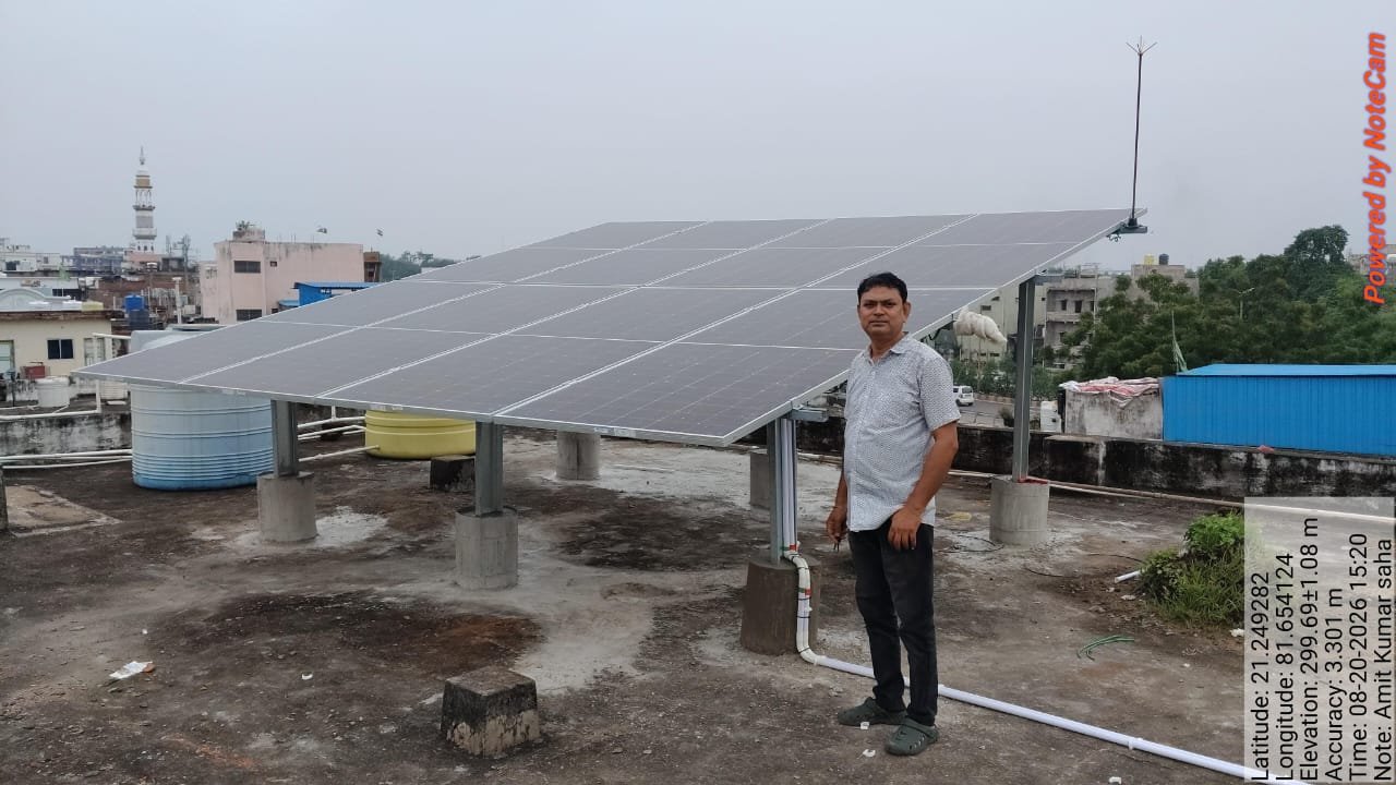 Shree Krishna Associate Rooftop Solar Plant Installation in Raipur Chhattisgarh - Field Photo 72