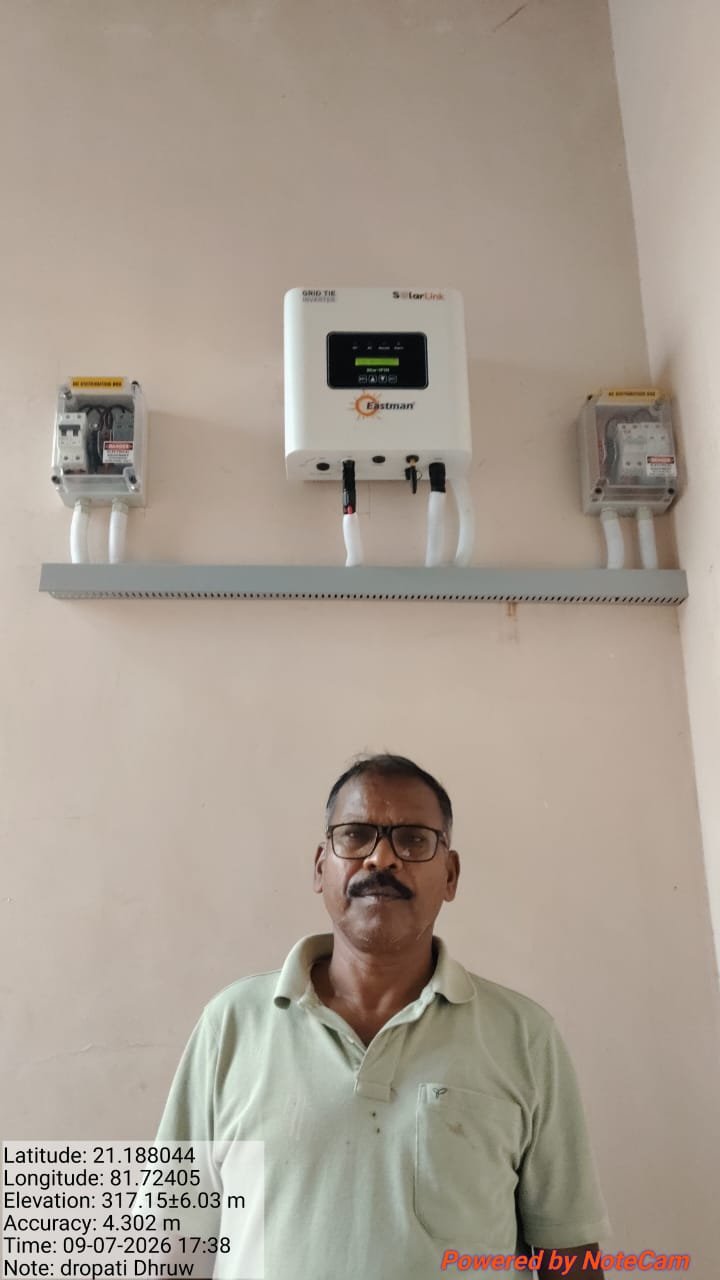 Shree Krishna Associate Rooftop Solar Plant Installation in Raipur Chhattisgarh - Field Photo 75